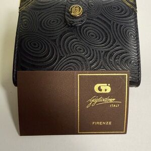 Italy Black Embossed Leather Wallet - Firenze